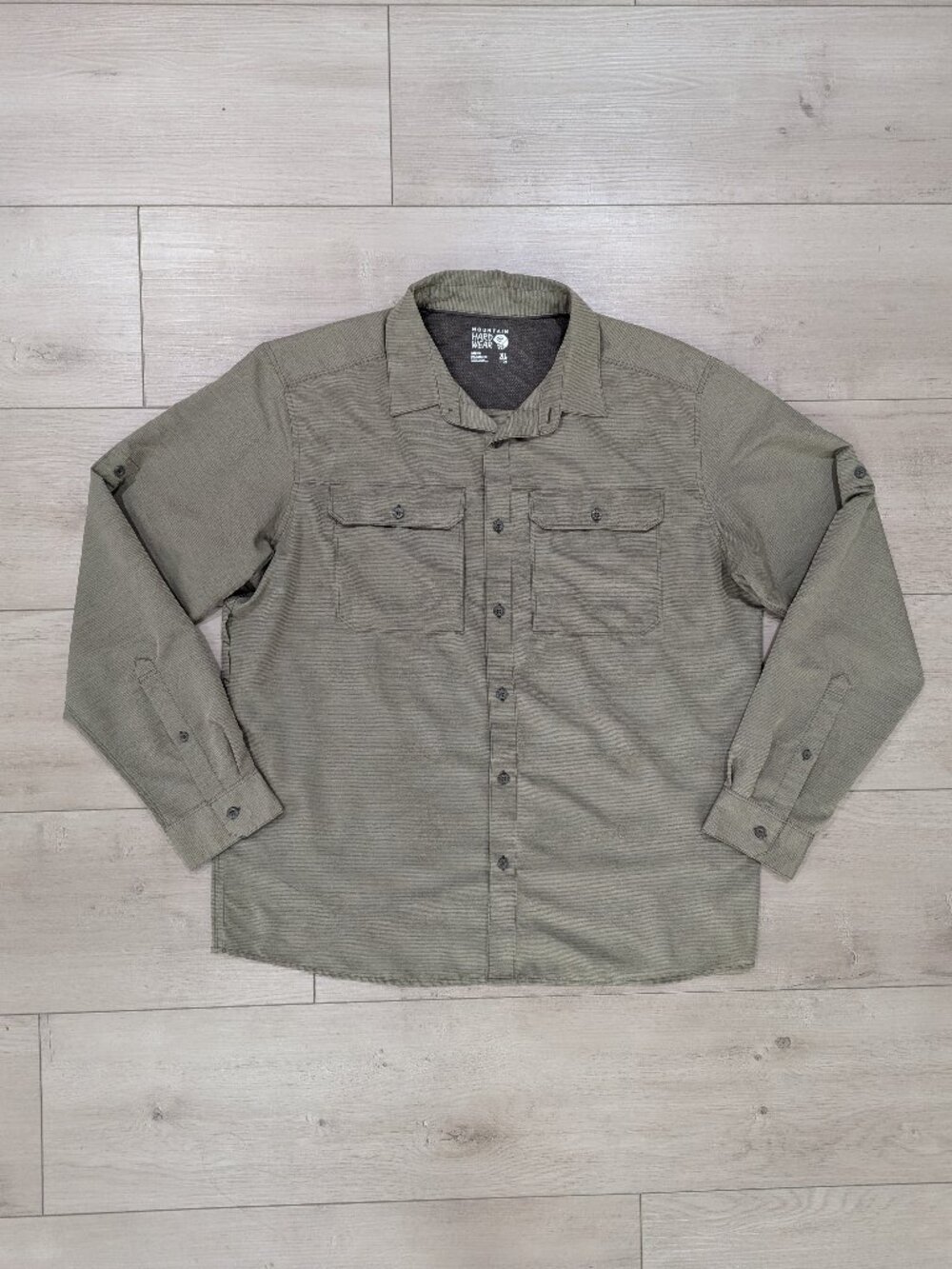 Mountain Hardwear Canyon Long Sleeve Shirt Green Mens XL Outdoor Hiking Fishing.